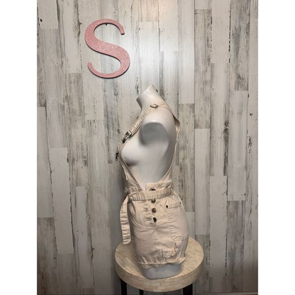 Buffbunny Collection Cream Short Overalls with Belt – Size Small - Picture 9 of 10